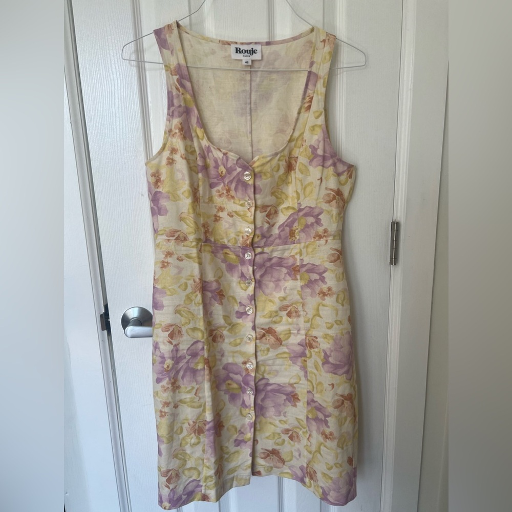 Rouje floral button up dress - size 40 EU